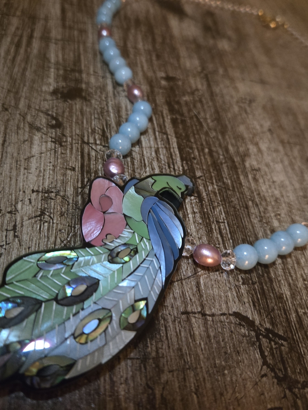 Lee Sands Vintage Peacock Necklace - Picture 8 of 9